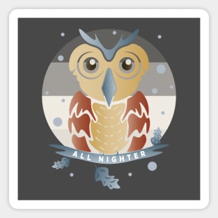 Abstracted Owl All Nighter Retro Magnet